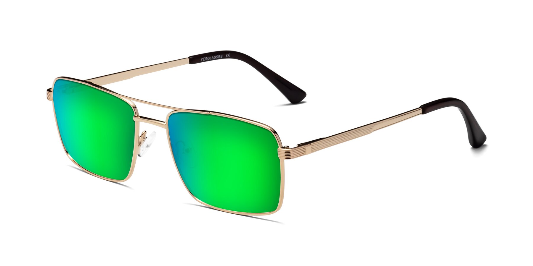 Angle of Beckum in Gold with Green Mirrored Lenses