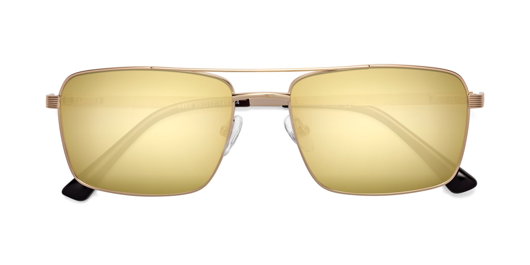 Folded Front of Beckum in Gold with Gold Mirrored Lenses