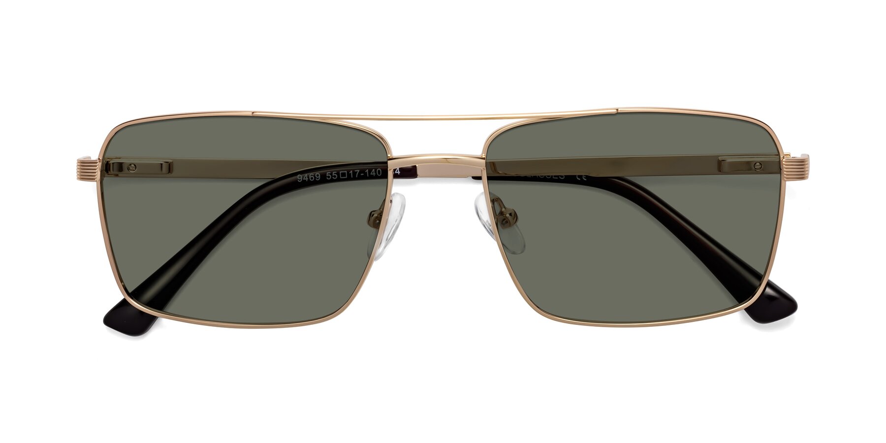 Folded Front of Beckum in Gold with Gray Polarized Lenses