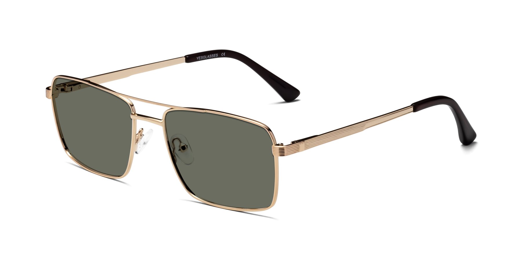 Angle of Beckum in Gold with Gray Polarized Lenses