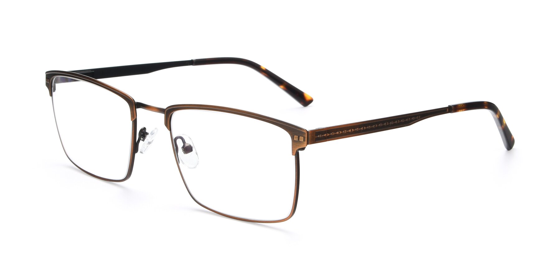 Angle of 9420 in Antique Bronze with Clear Reading Eyeglass Lenses
