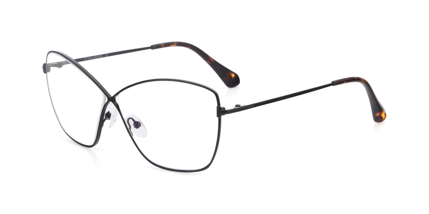 Angle of 9412 in Black with Clear Eyeglass Lenses