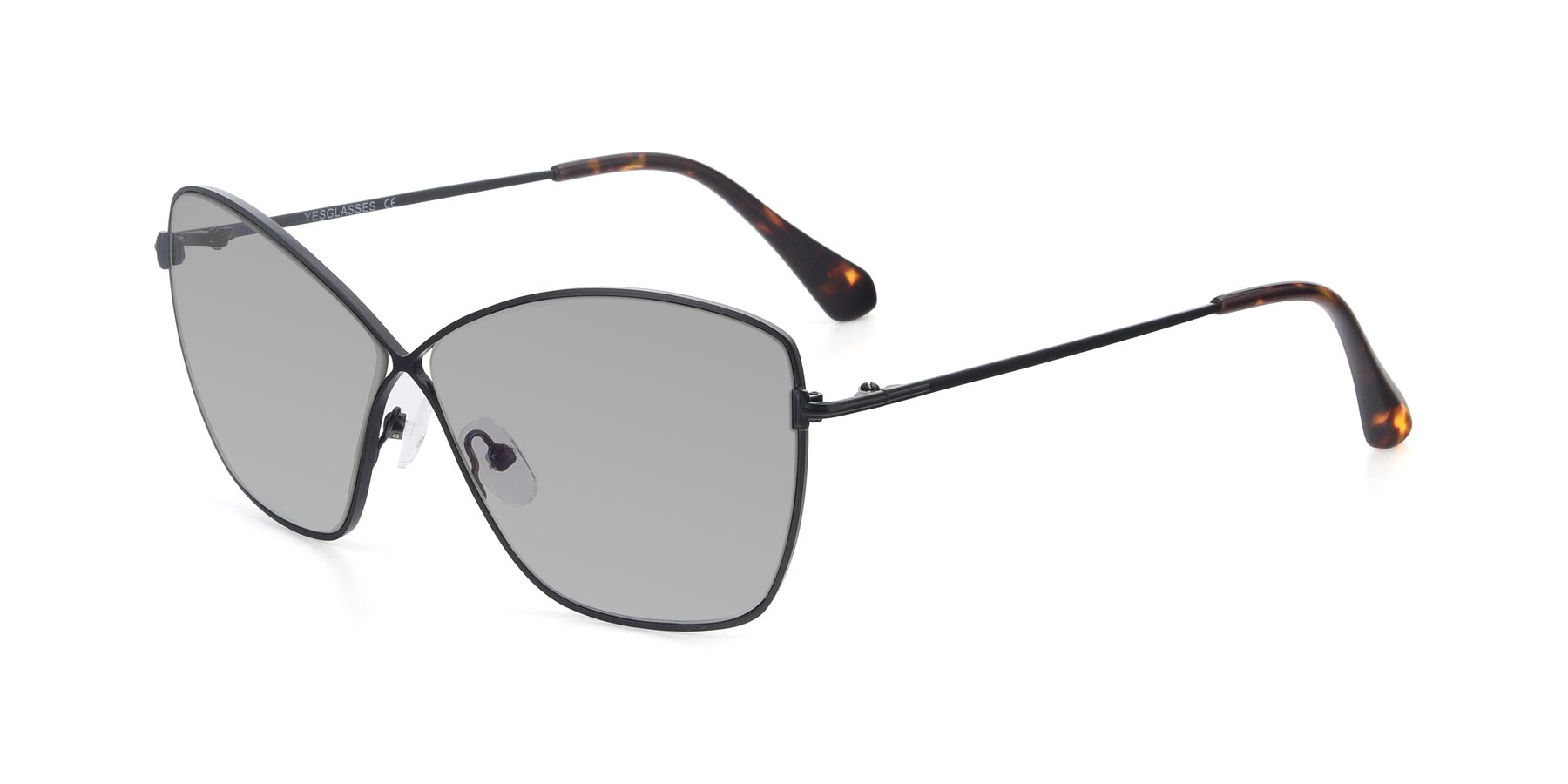 Angle of 9412 in Black with Light Gray Tinted Lenses