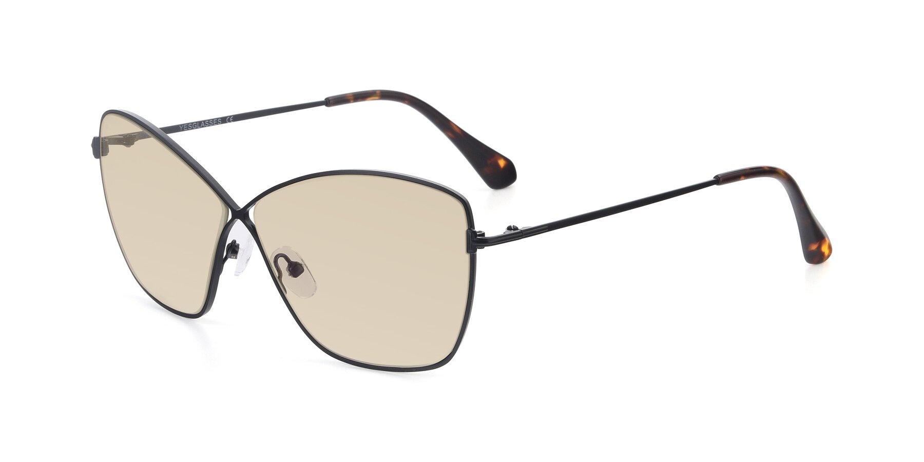 Angle of 9412 in Black with Light Brown Tinted Lenses