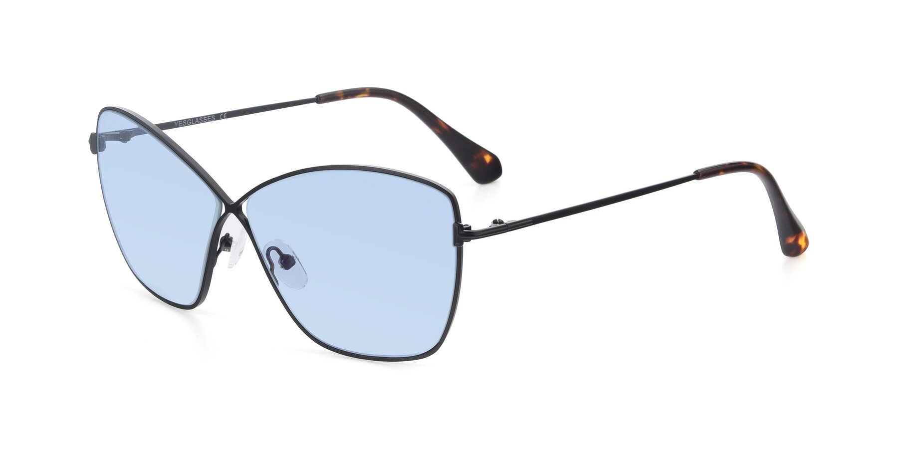 Angle of 9412 in Black with Light Blue Tinted Lenses