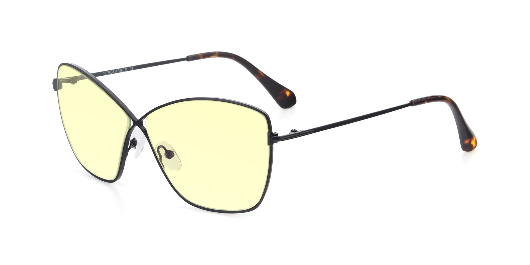 Angle of 9412 in Black with Light Yellow Tinted Lenses