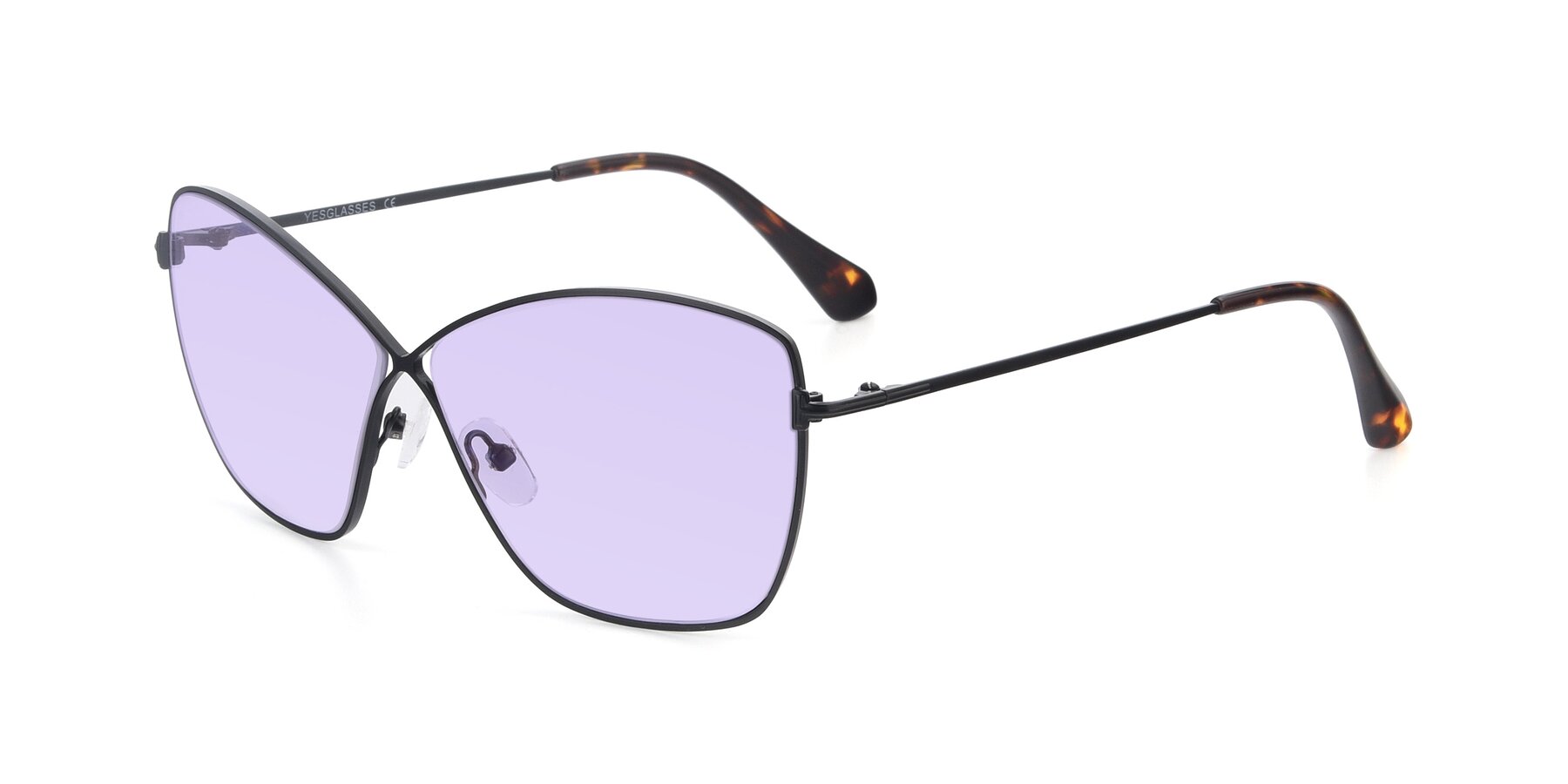 Angle of 9412 in Black with Light Purple Tinted Lenses