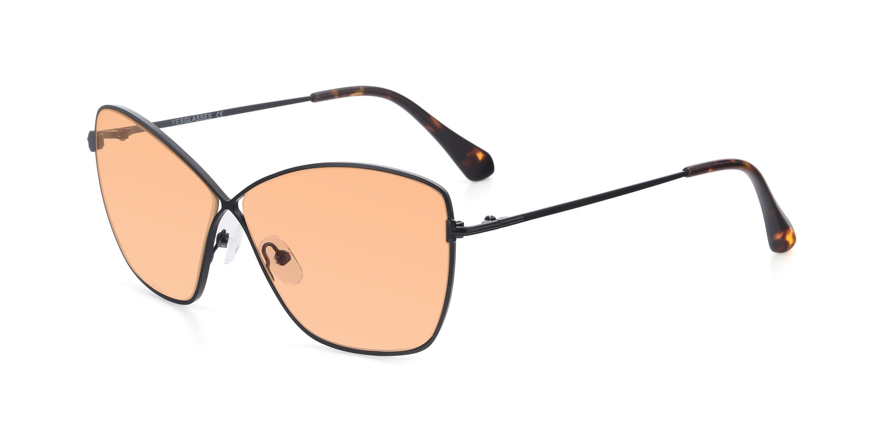Angle of 9412 in Black with Light Orange Tinted Lenses