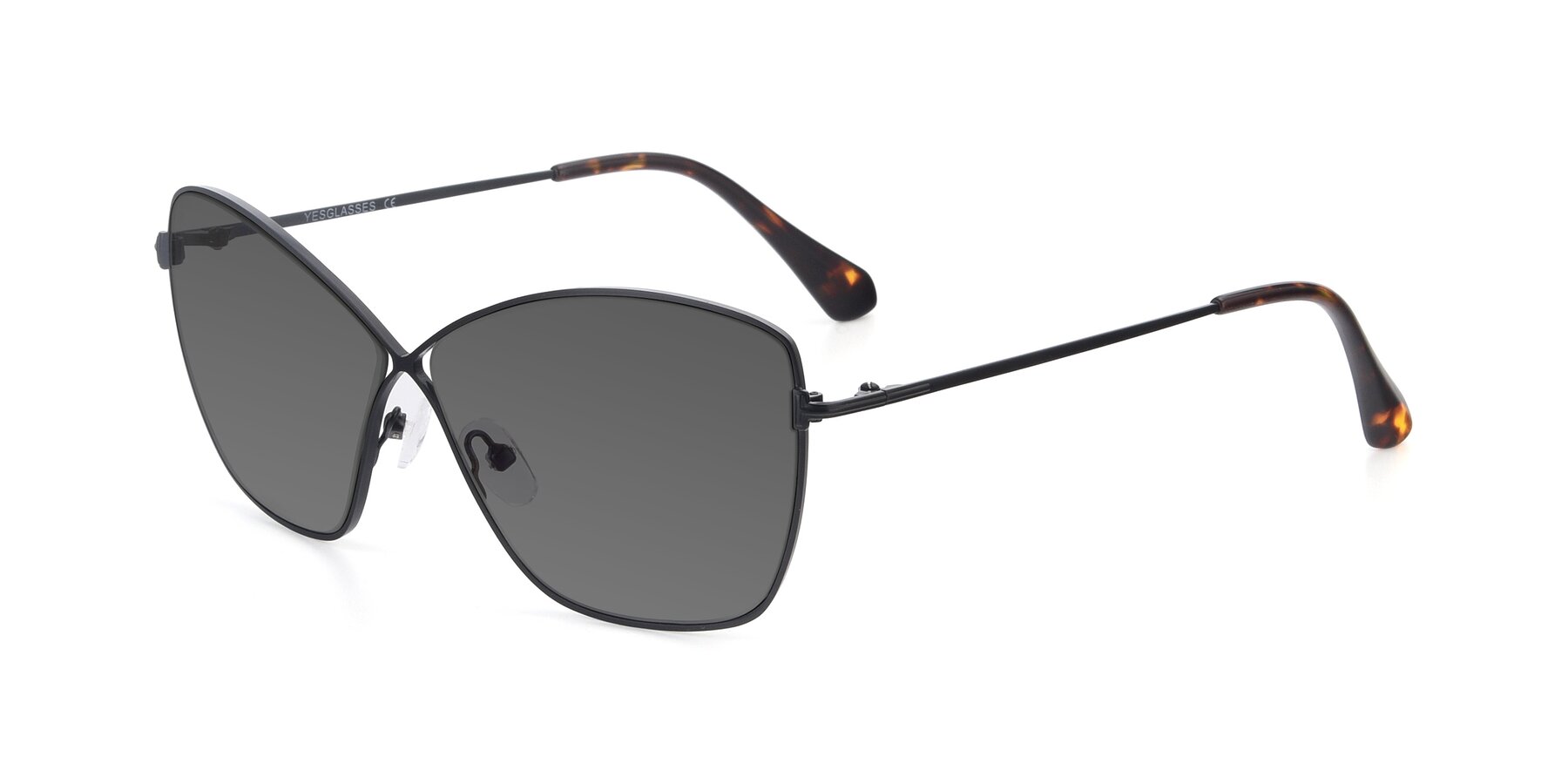 Angle of 9412 in Black with Medium Gray Tinted Lenses