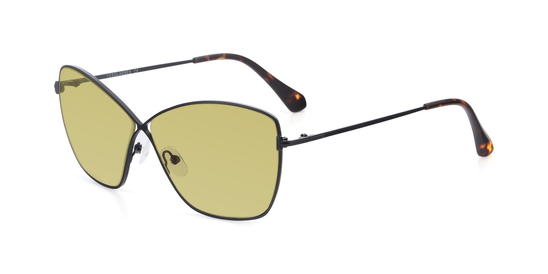 Angle of 9412 in Black with Medium Champagne Tinted Lenses
