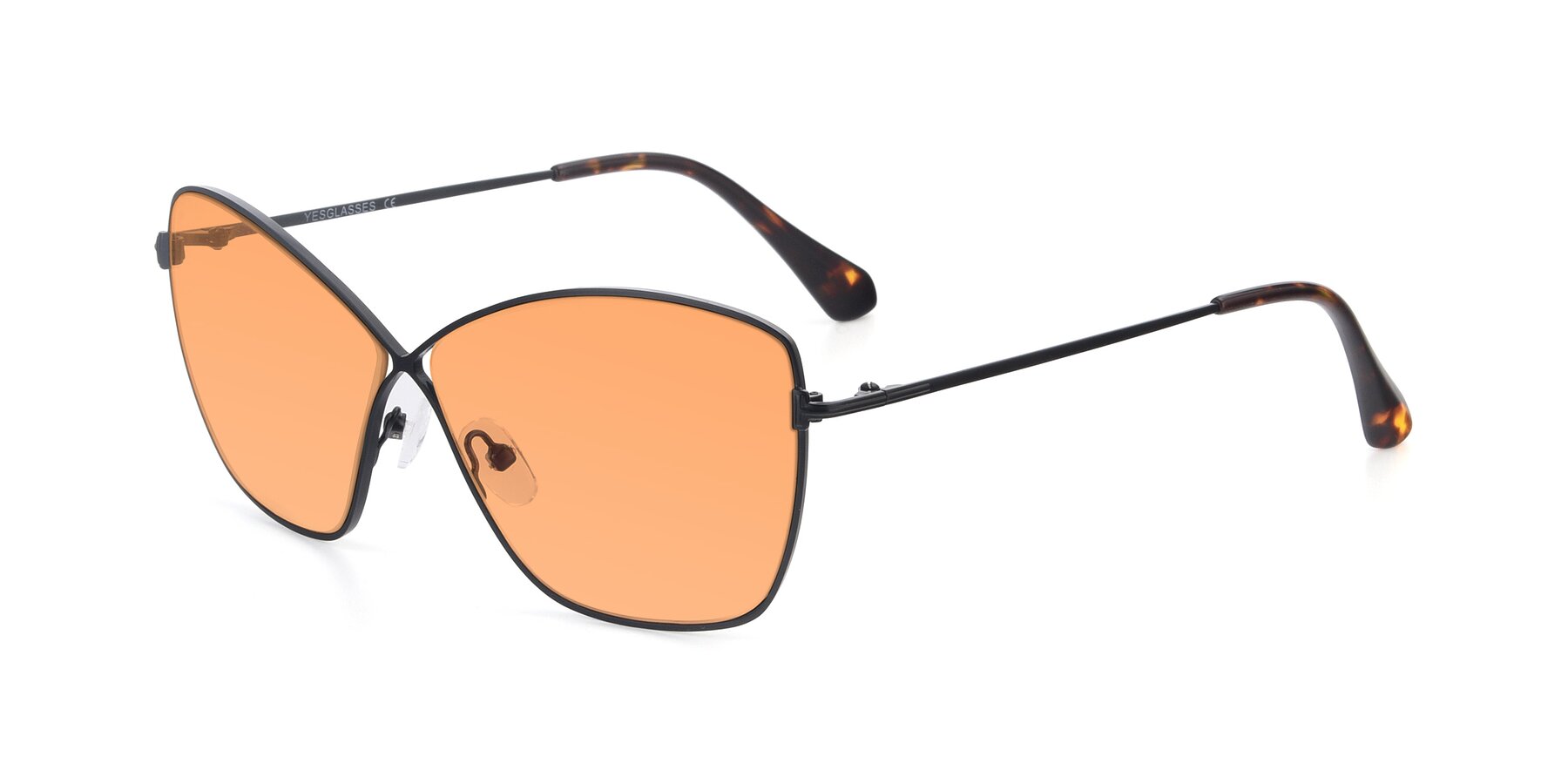 Angle of 9412 in Black with Medium Orange Tinted Lenses