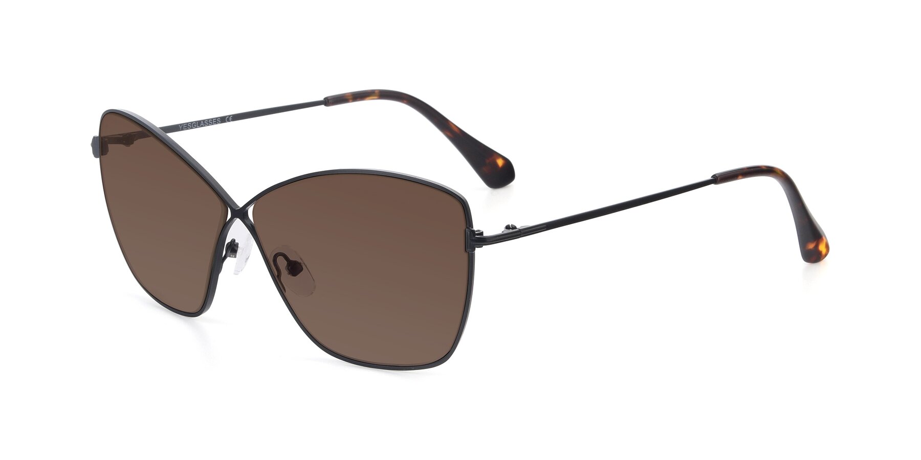Angle of 9412 in Black with Brown Tinted Lenses