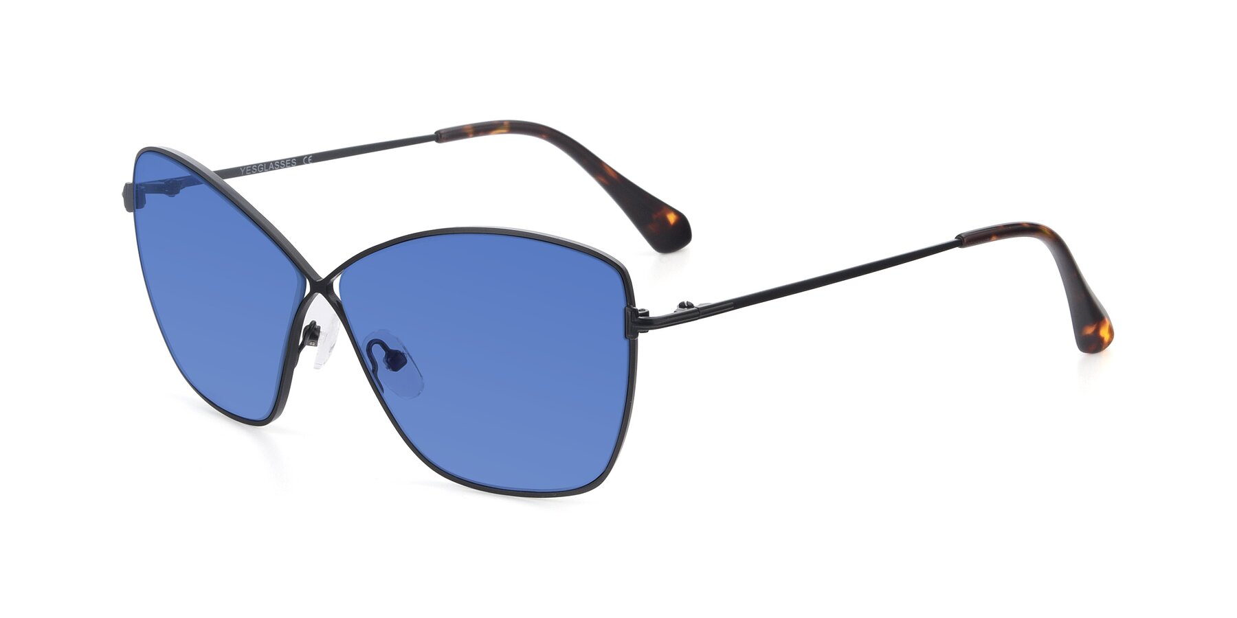 Angle of 9412 in Black with Blue Tinted Lenses