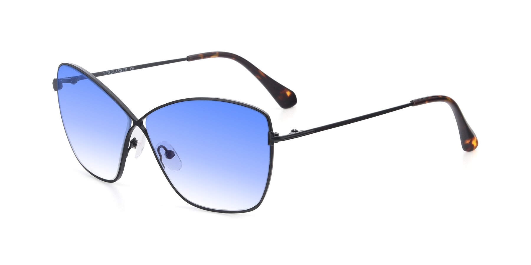 Angle of 9412 in Black with Blue Gradient Lenses