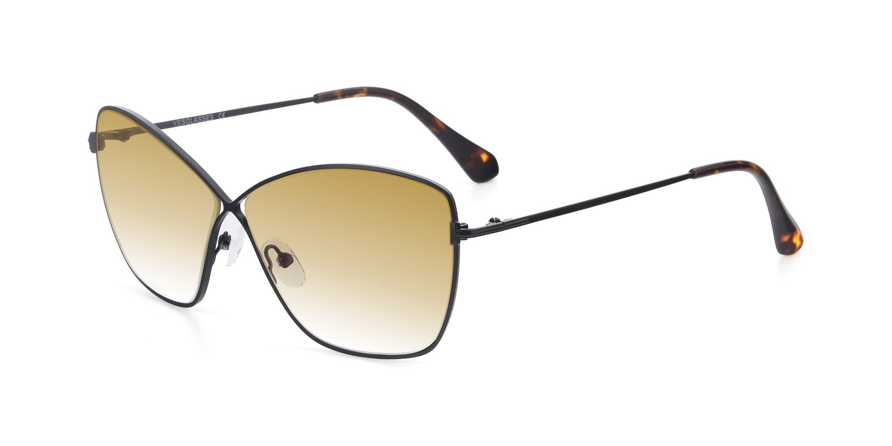 Angle of 9412 in Black with Champagne Gradient Lenses