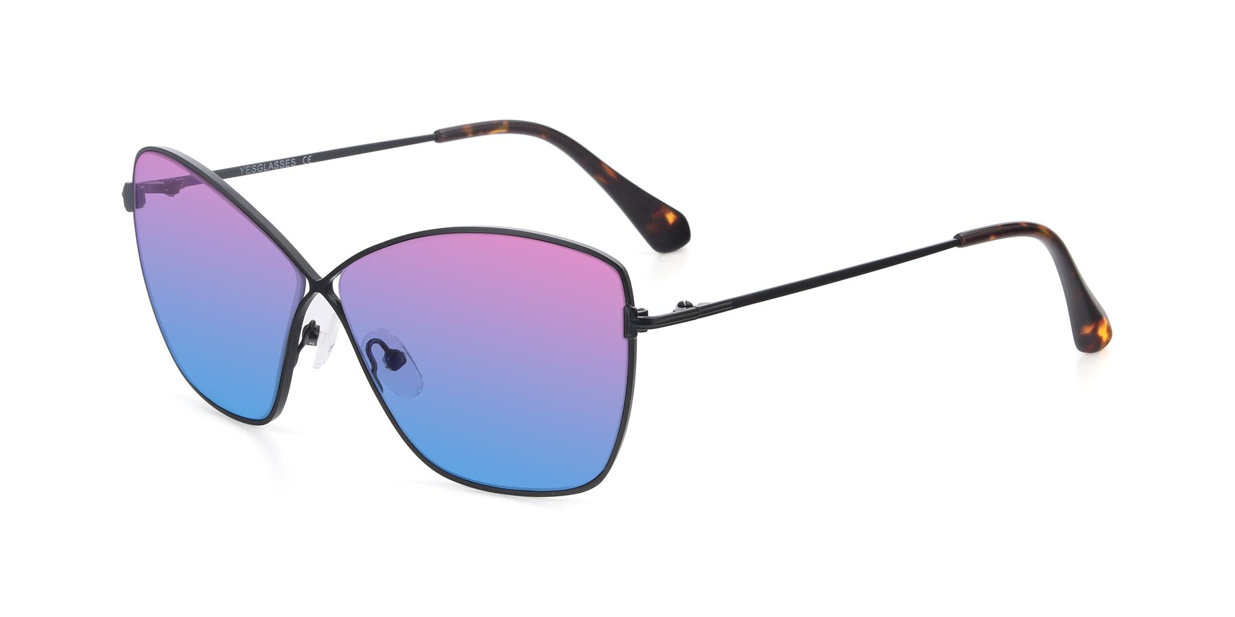 Angle of 9412 in Black with Pink / Blue Gradient Lenses