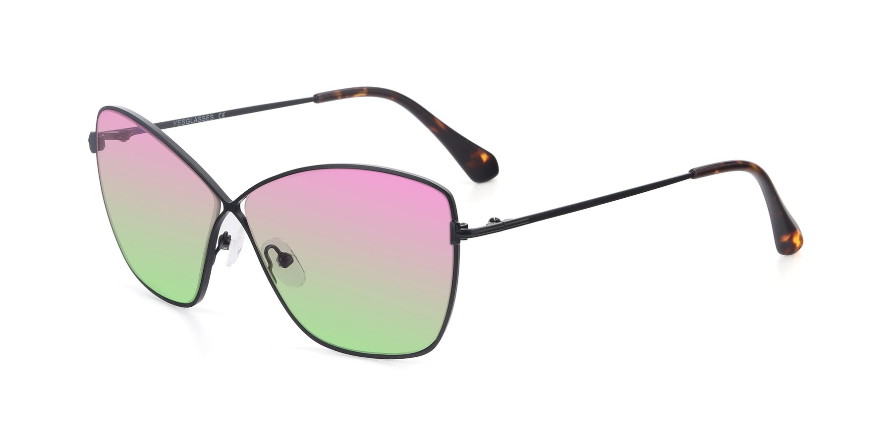 Angle of 9412 in Black with Pink / Green Gradient Lenses