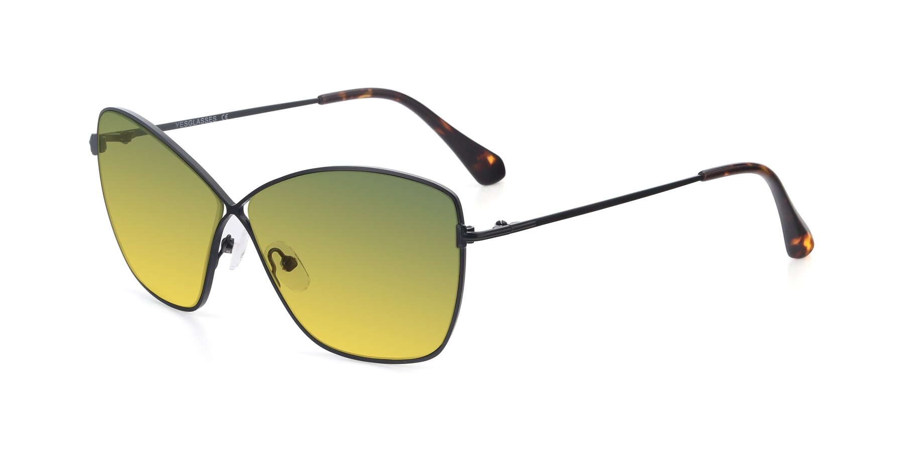 Angle of 9412 in Black with Green / Yellow Gradient Lenses