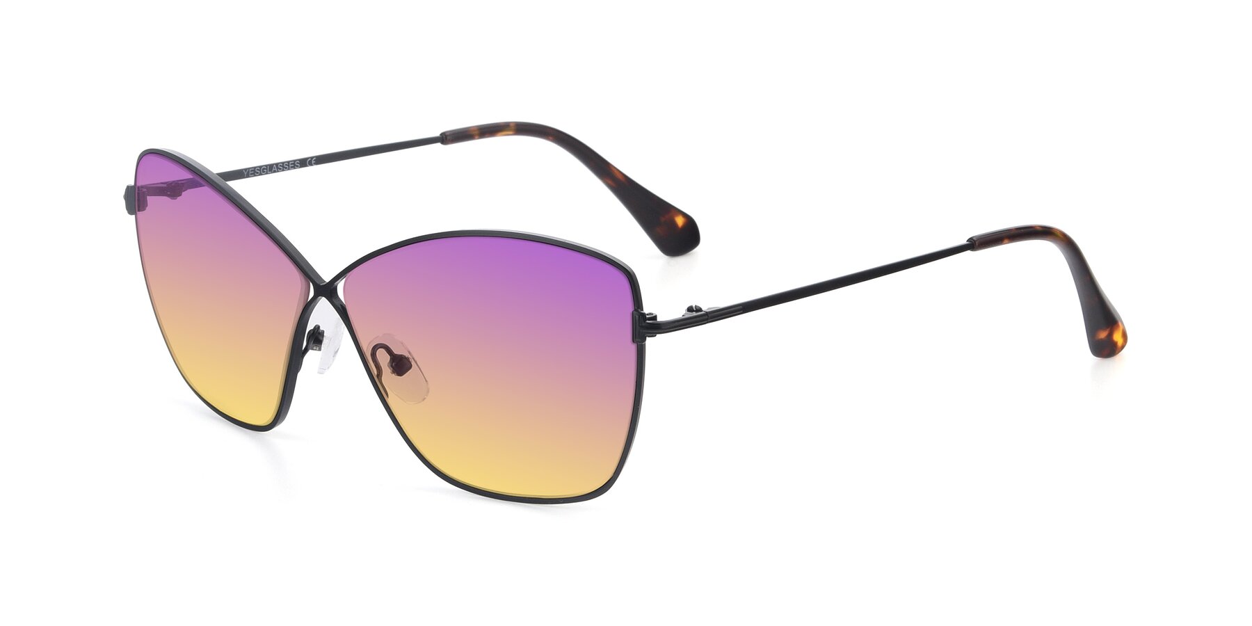 Angle of 9412 in Black with Purple / Yellow Gradient Lenses