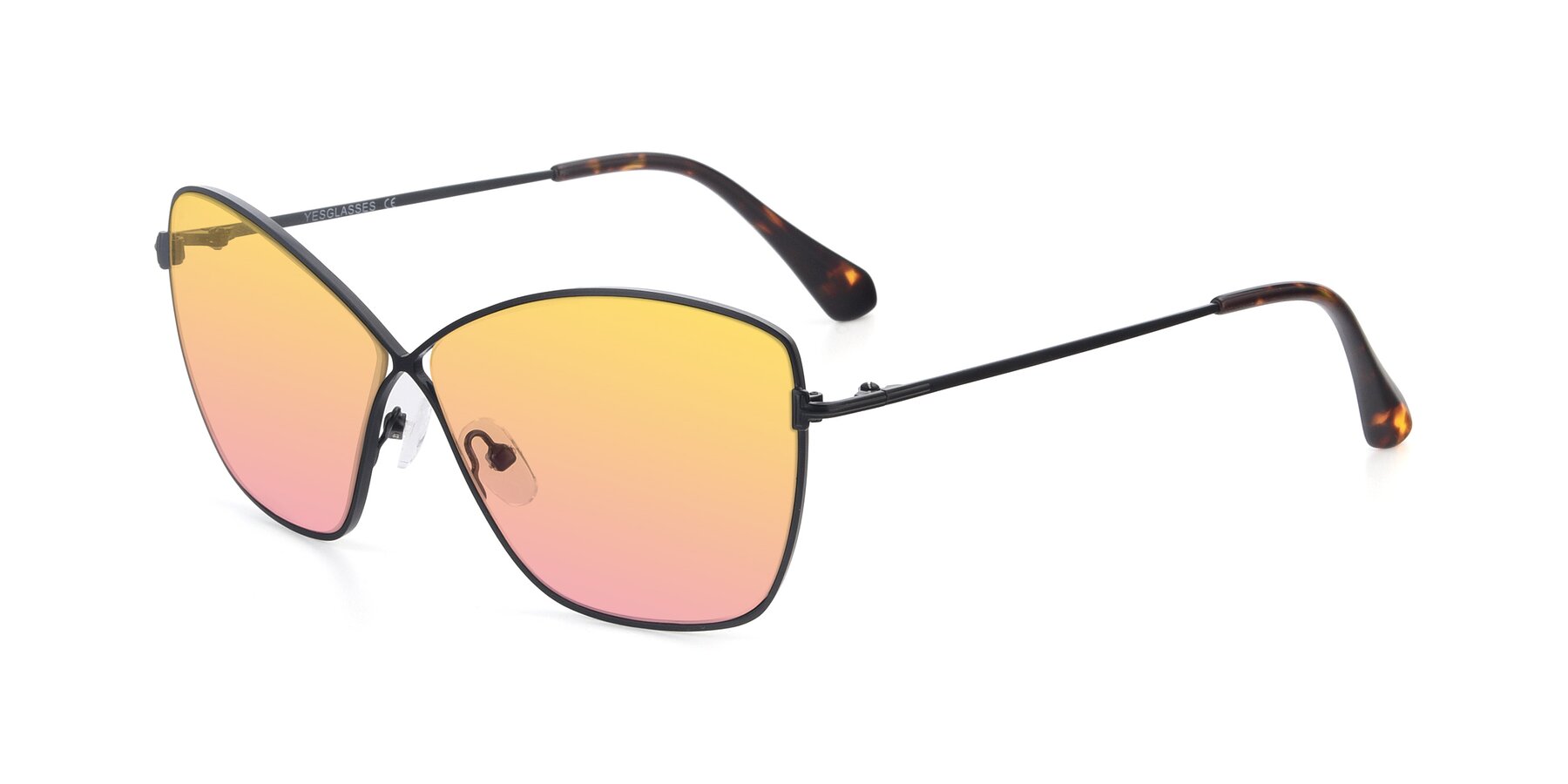 Angle of 9412 in Black with Yellow / Pink Gradient Lenses