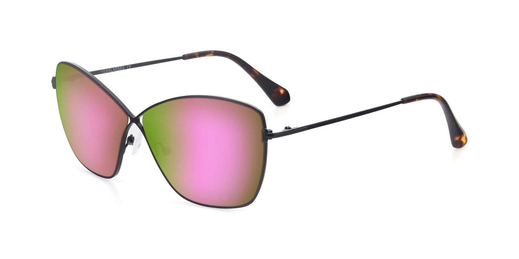 Angle of 9412 in Black with Pink Mirrored Lenses