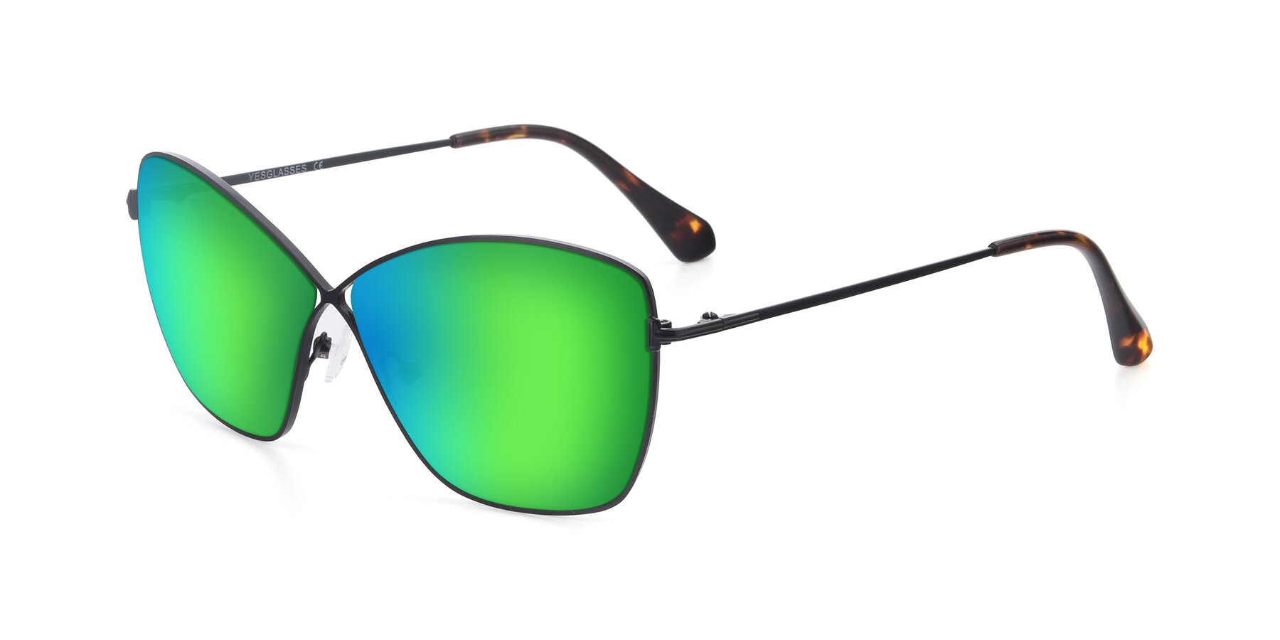 Angle of 9412 in Black with Green Mirrored Lenses