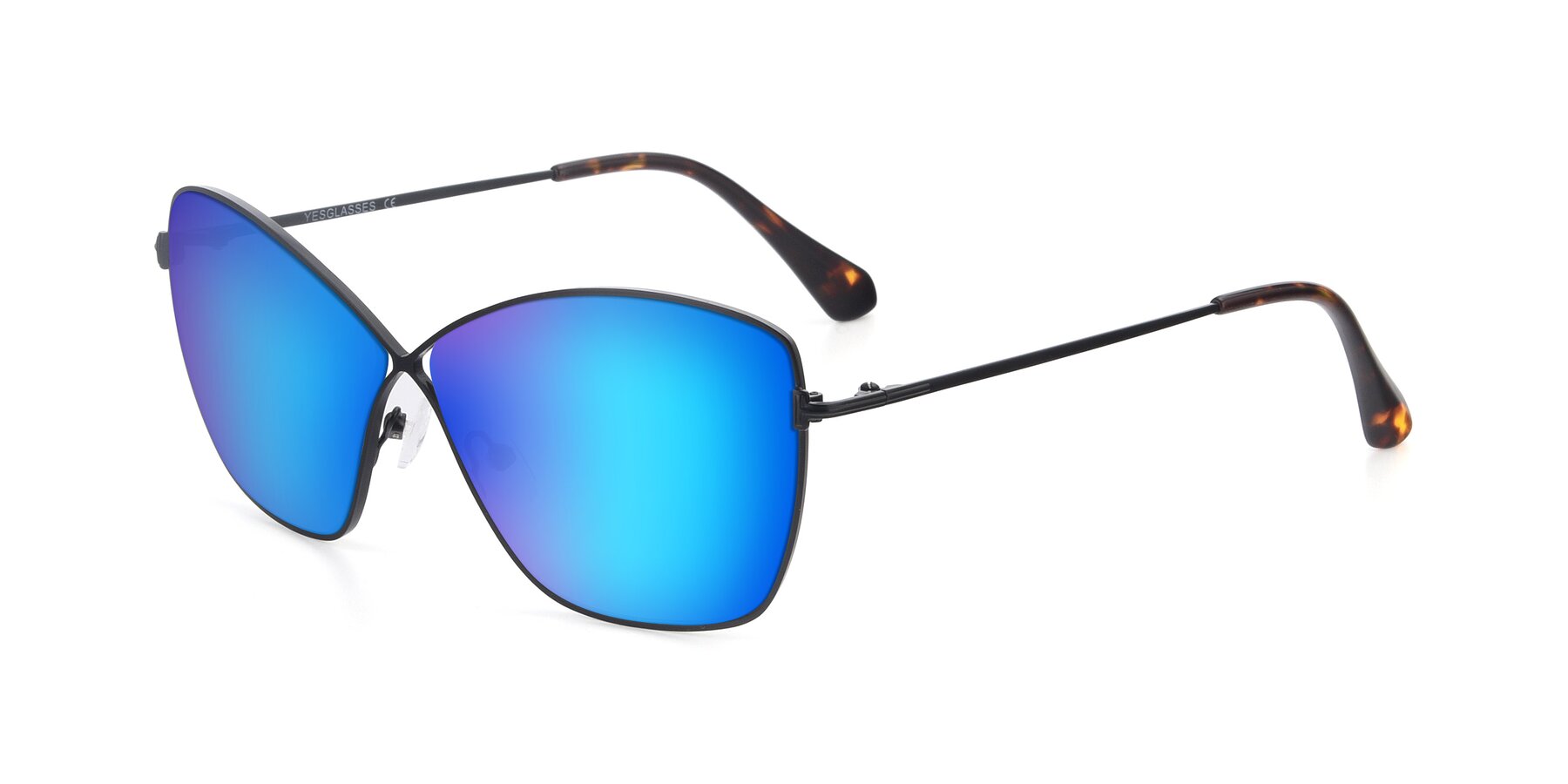 Angle of 9412 in Black with Blue Mirrored Lenses