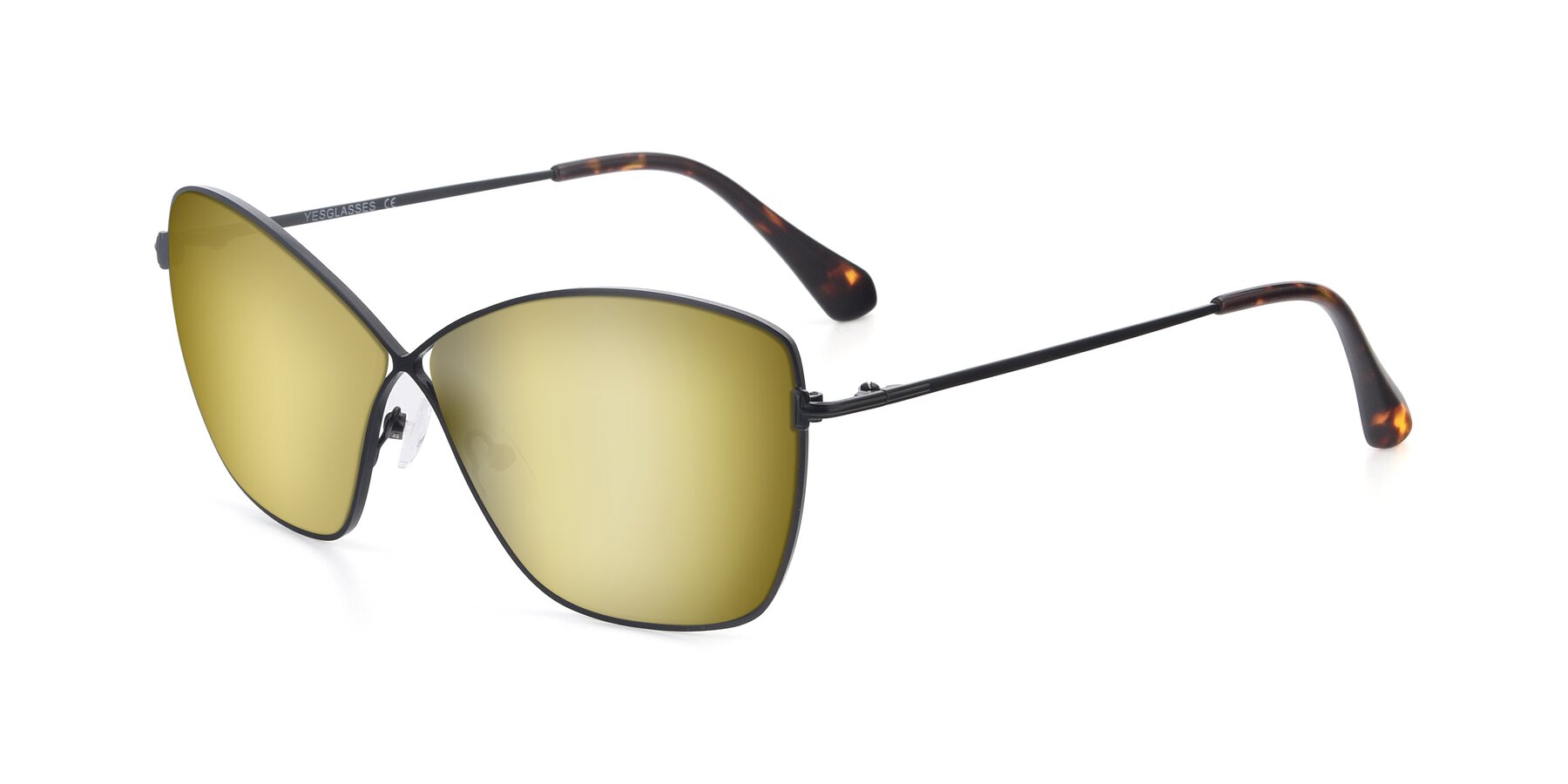Angle of 9412 in Black with Gold Mirrored Lenses