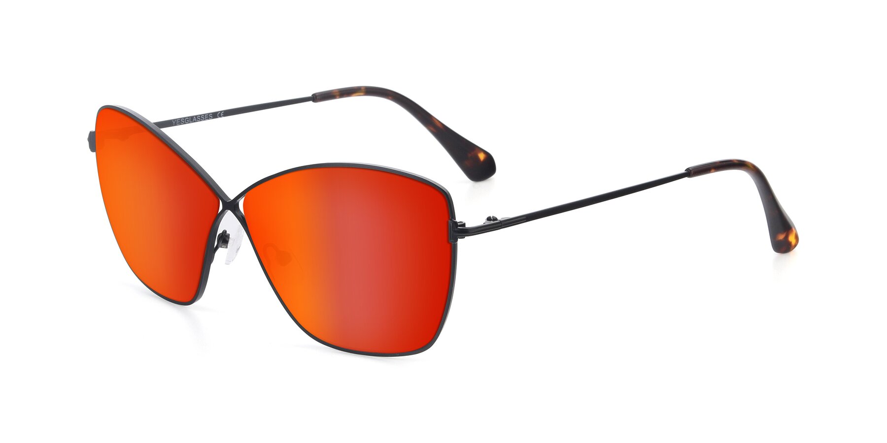 Angle of 9412 in Black with Red Gold Mirrored Lenses