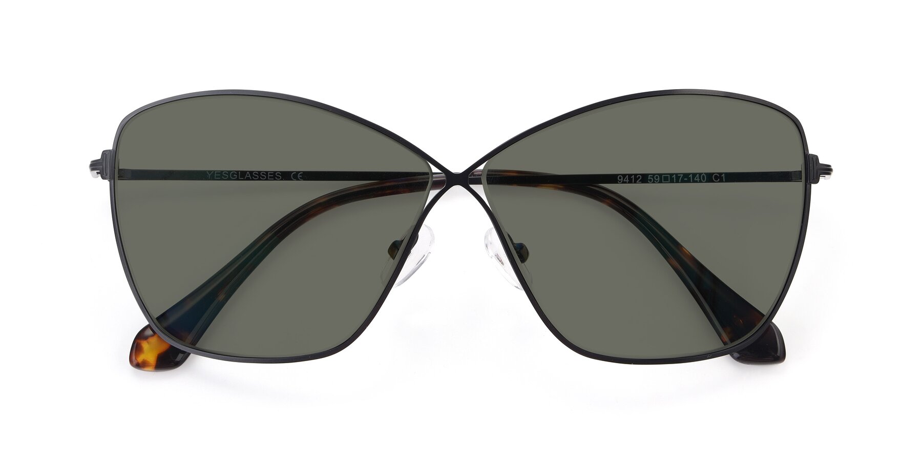 Folded Front of 9412 in Black with Gray Polarized Lenses