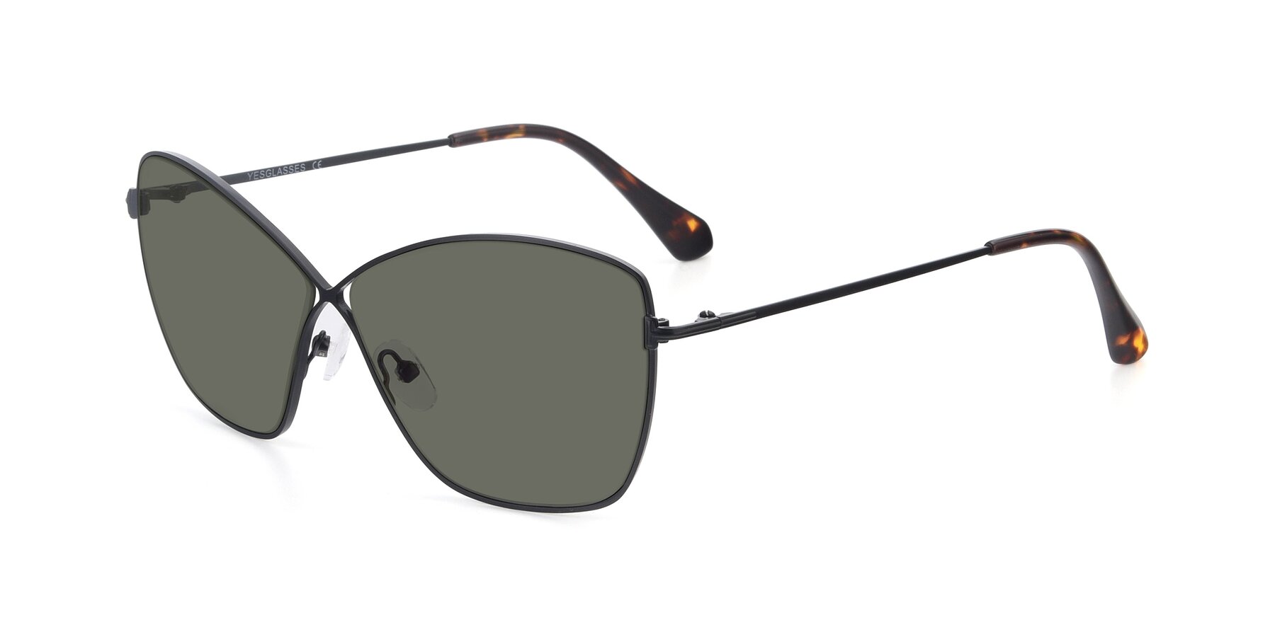 Angle of 9412 in Black with Gray Polarized Lenses