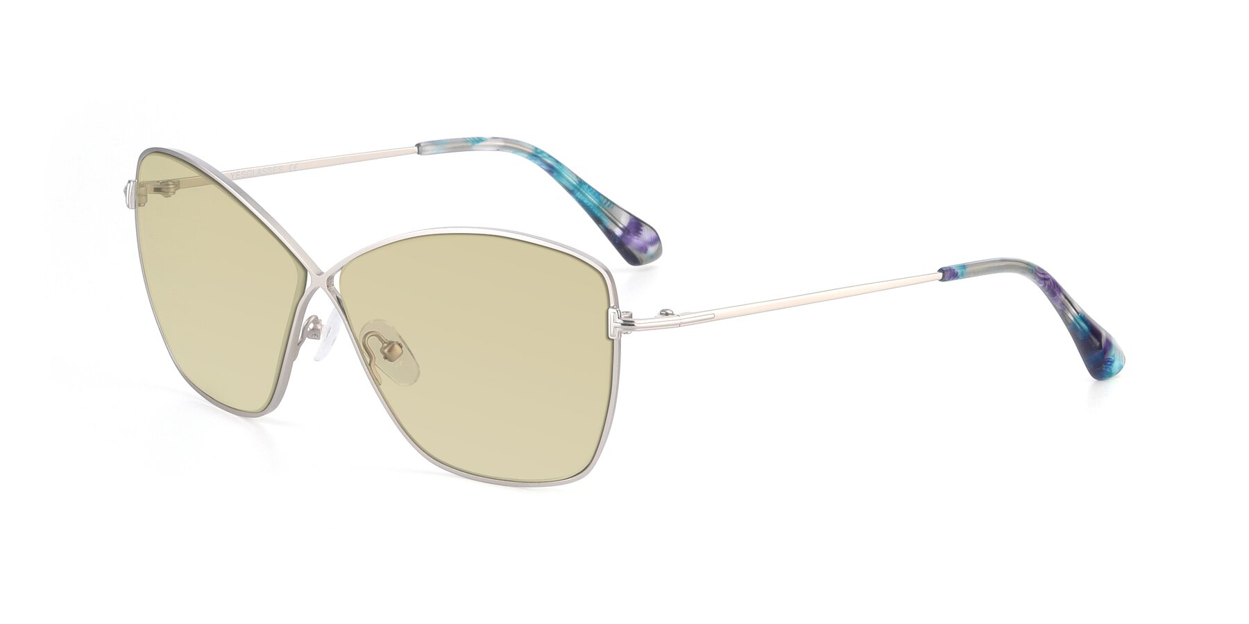 Angle of 9412 in Silver with Light Champagne Tinted Lenses