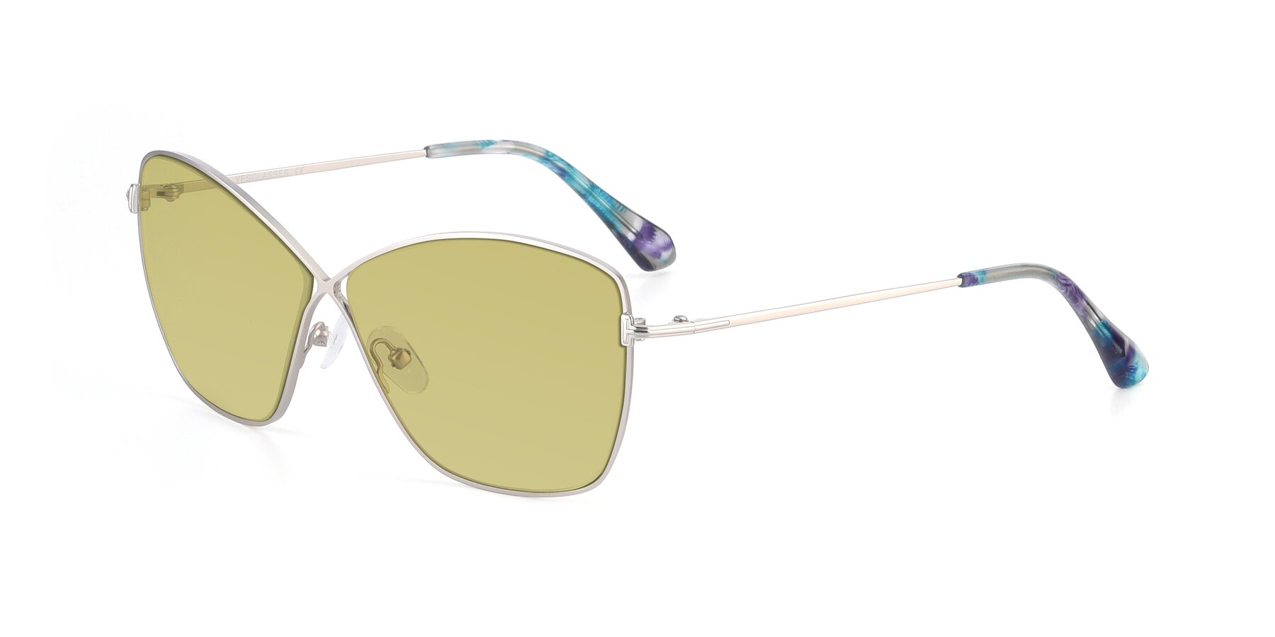 Angle of 9412 in Silver with Medium Champagne Tinted Lenses