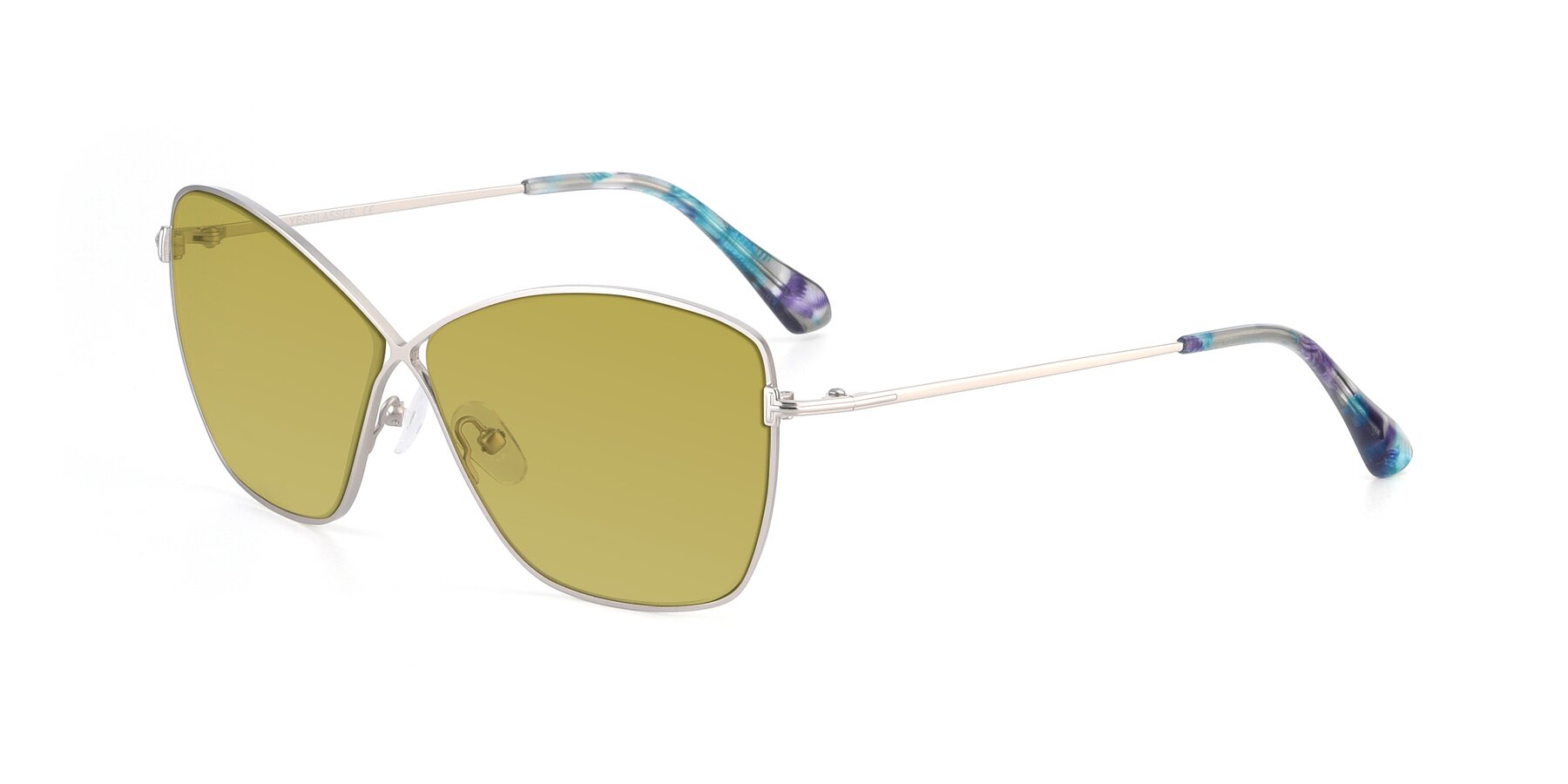Angle of 9412 in Silver with Champagne Tinted Lenses