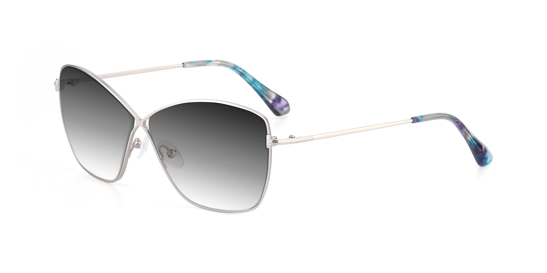Angle of 9412 in Silver with Gray Gradient Lenses