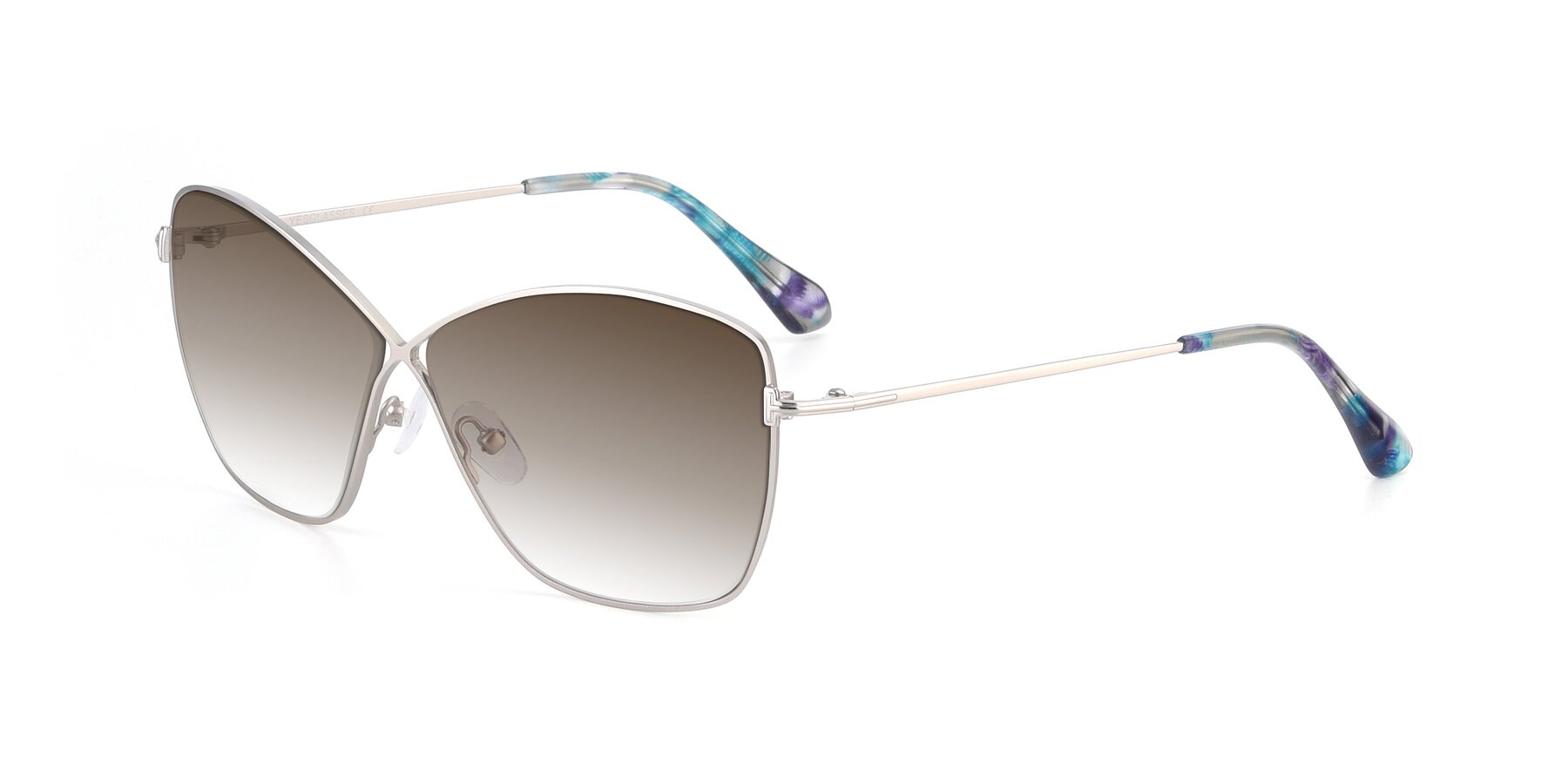 Angle of 9412 in Silver with Brown Gradient Lenses