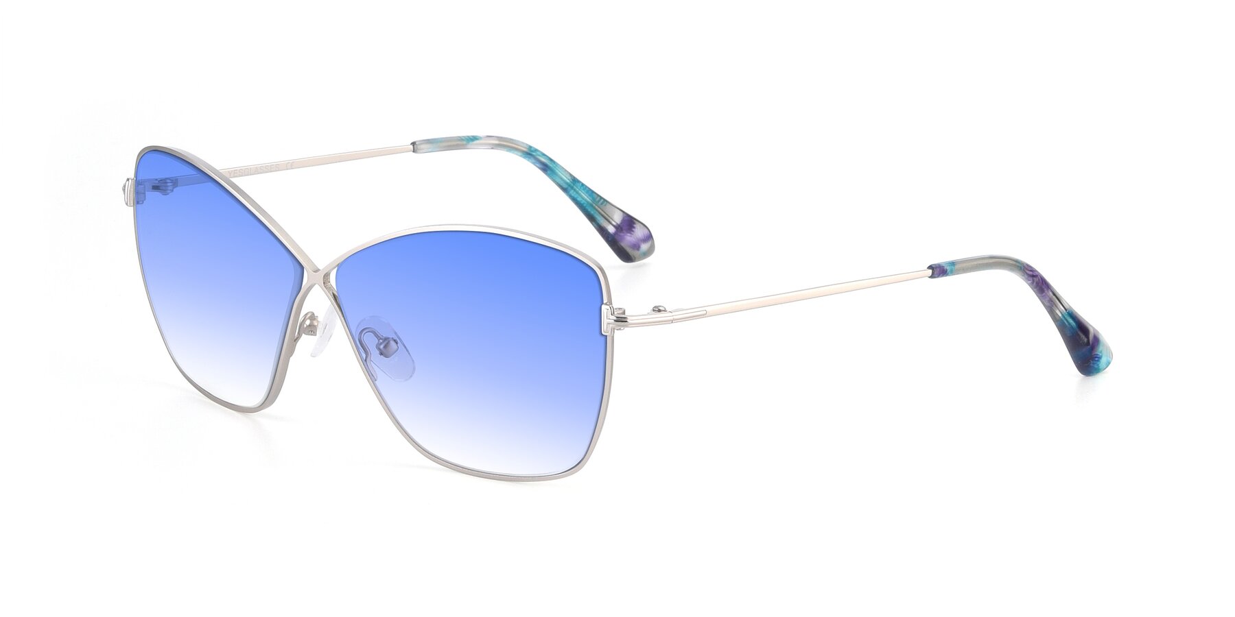 Angle of 9412 in Silver with Blue Gradient Lenses