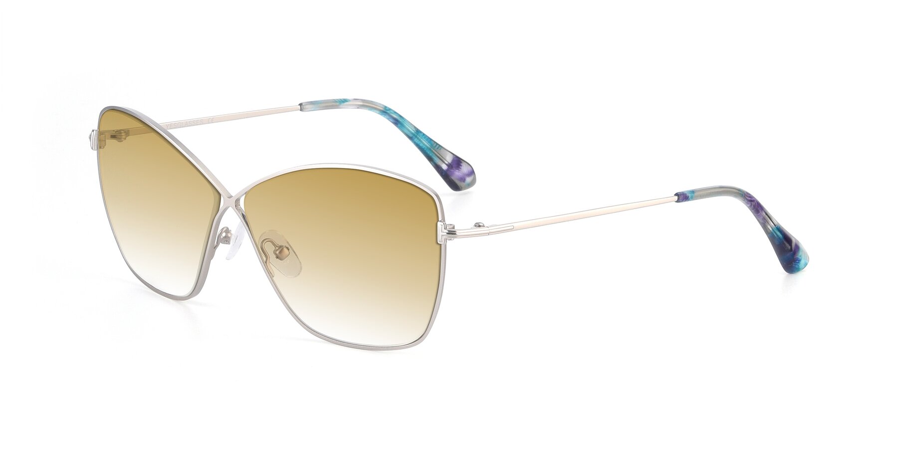 Angle of 9412 in Silver with Champagne Gradient Lenses