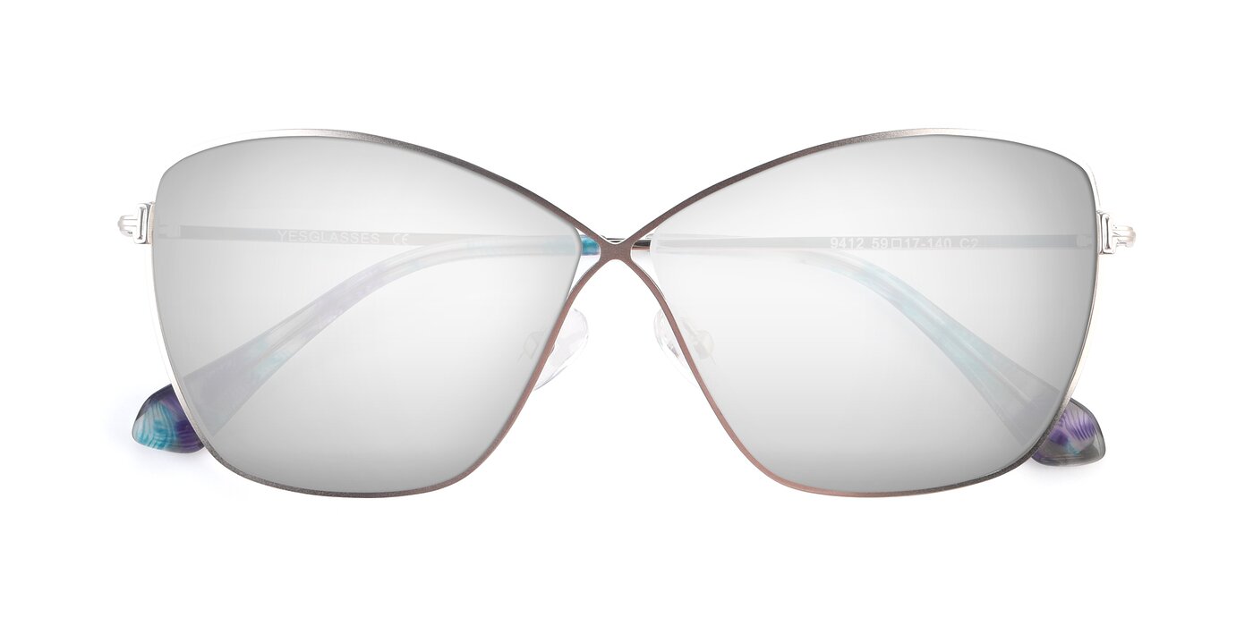 9412 - Silver Flash Mirrored Sunglasses