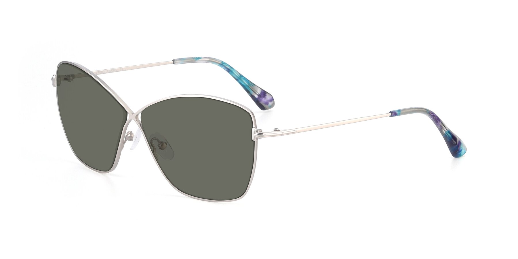 Angle of 9412 in Silver with Gray Polarized Lenses