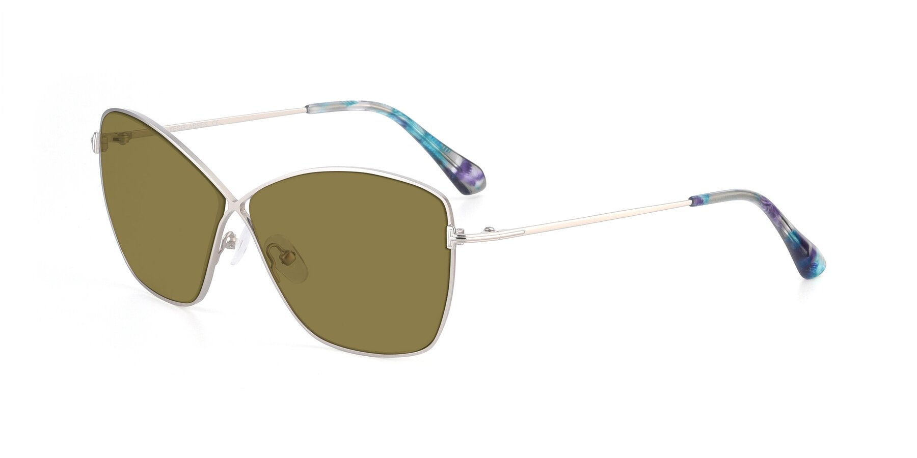 Angle of 9412 in Silver with Brown Polarized Lenses