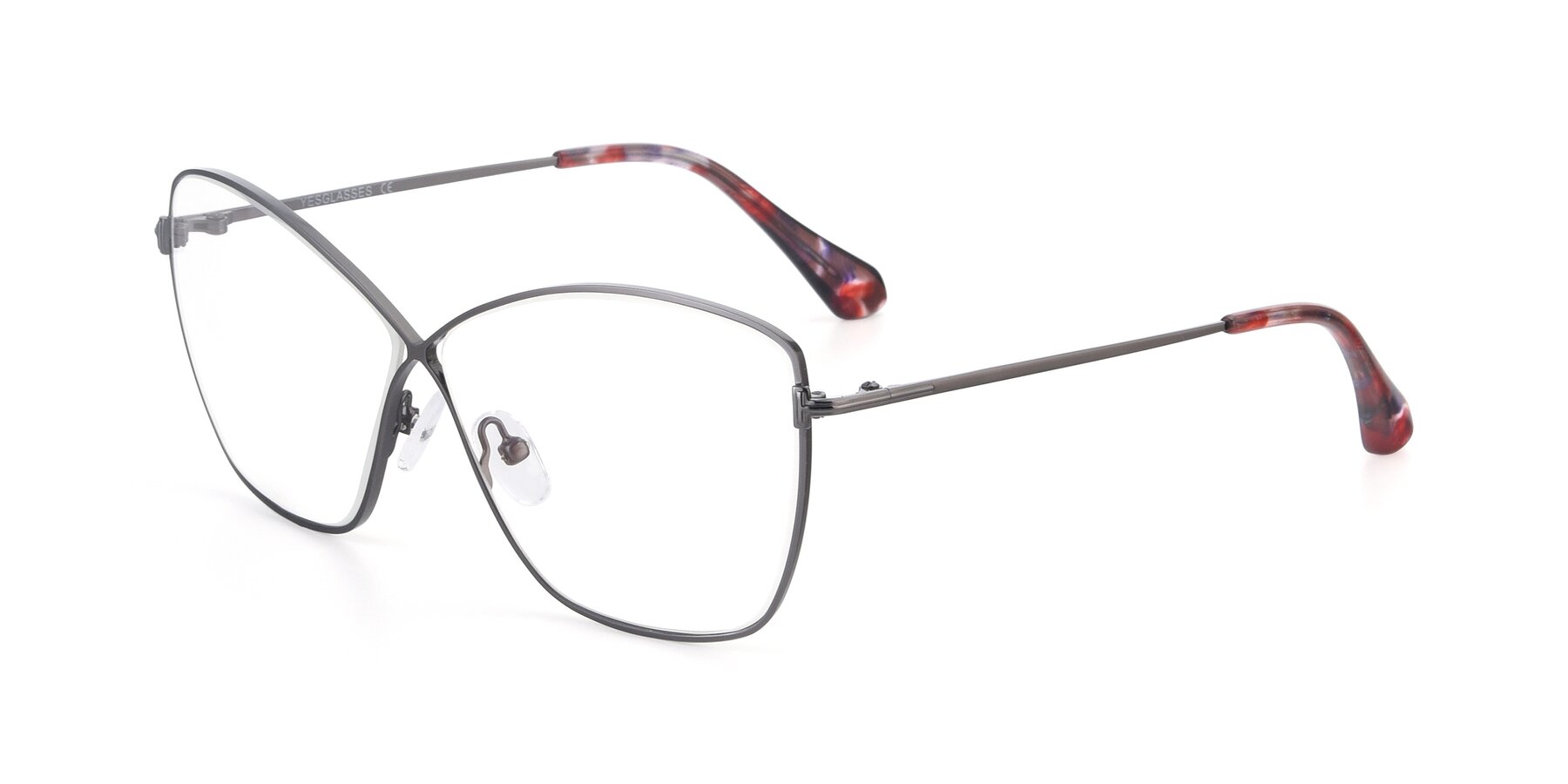 Angle of 9412 in Gunmetal with Clear Eyeglass Lenses