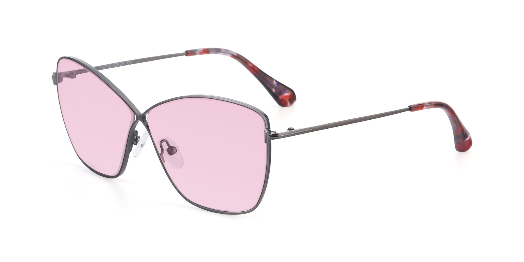 Angle of 9412 in Gunmetal with Light Pink Tinted Lenses
