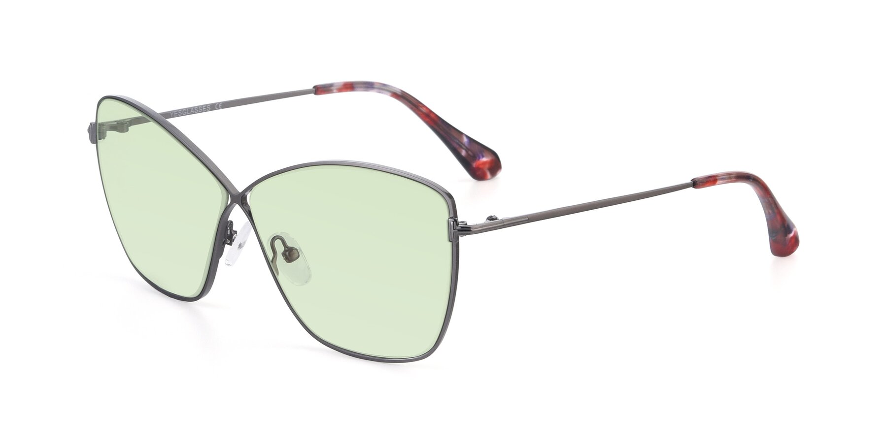 Angle of 9412 in Gunmetal with Light Green Tinted Lenses