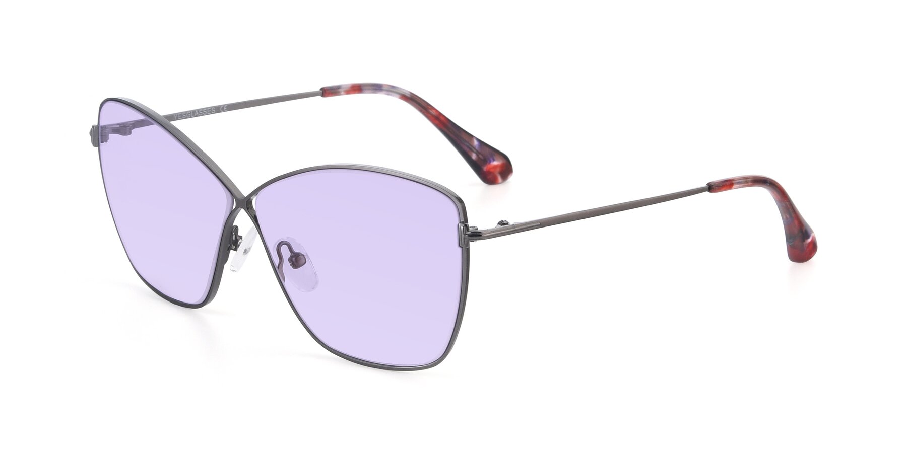 Angle of 9412 in Gunmetal with Light Purple Tinted Lenses