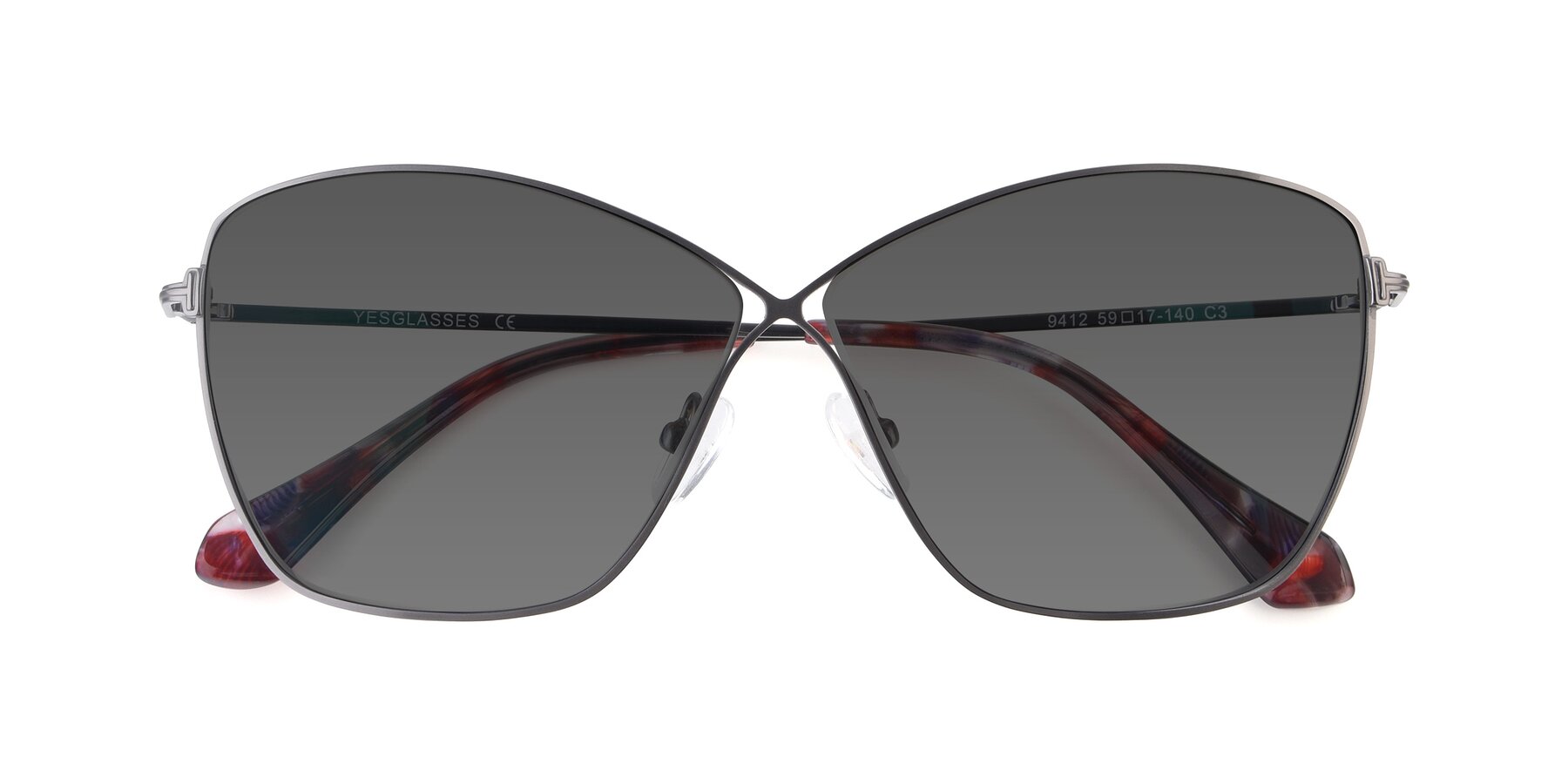 Folded Front of 9412 in Gunmetal with Medium Gray Tinted Lenses