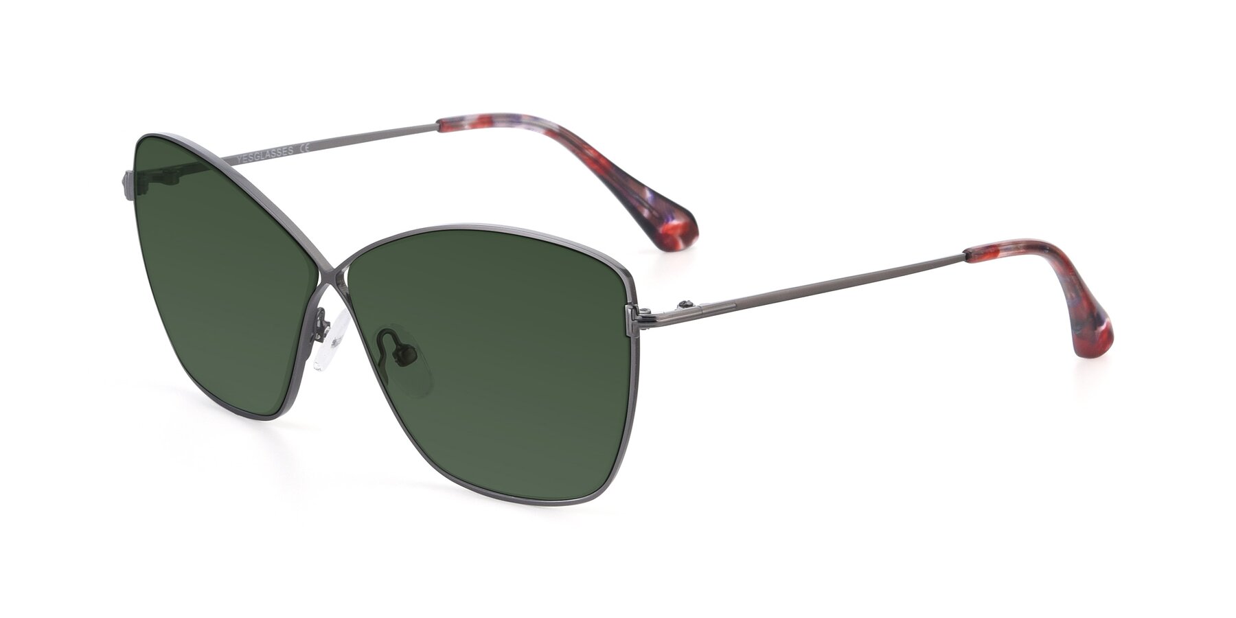 Angle of 9412 in Gunmetal with Green Tinted Lenses