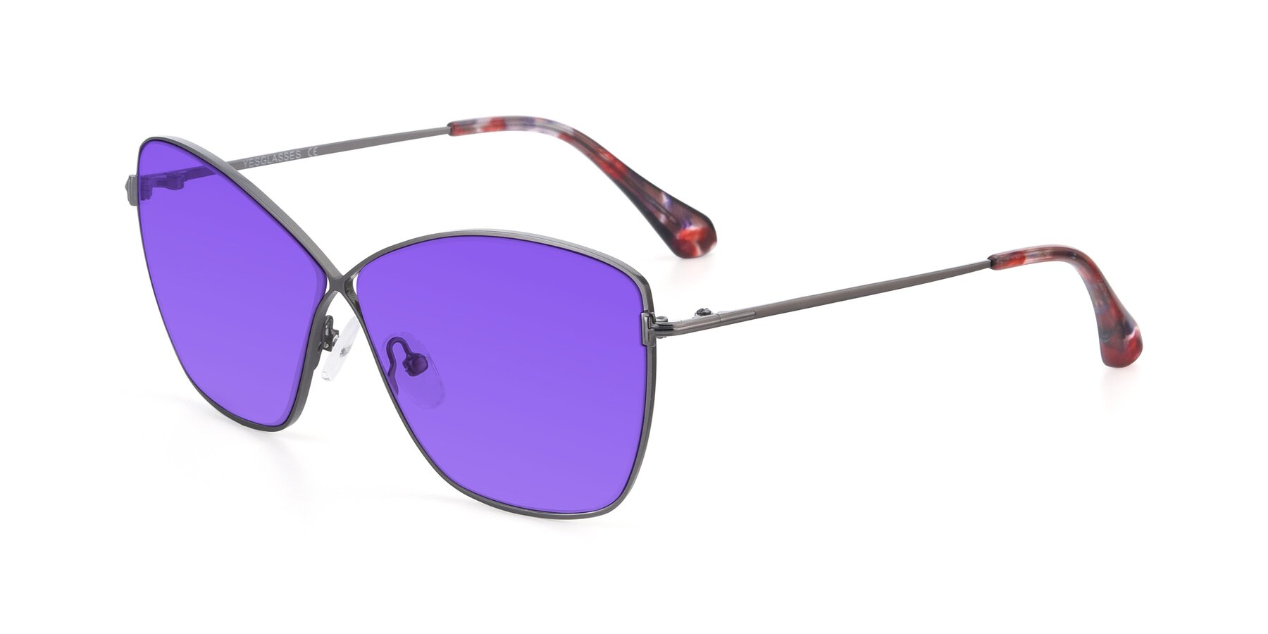 Angle of 9412 in Gunmetal with Purple Tinted Lenses