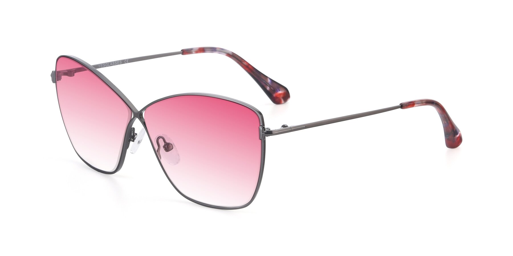 Angle of 9412 in Gunmetal with Pink Gradient Lenses