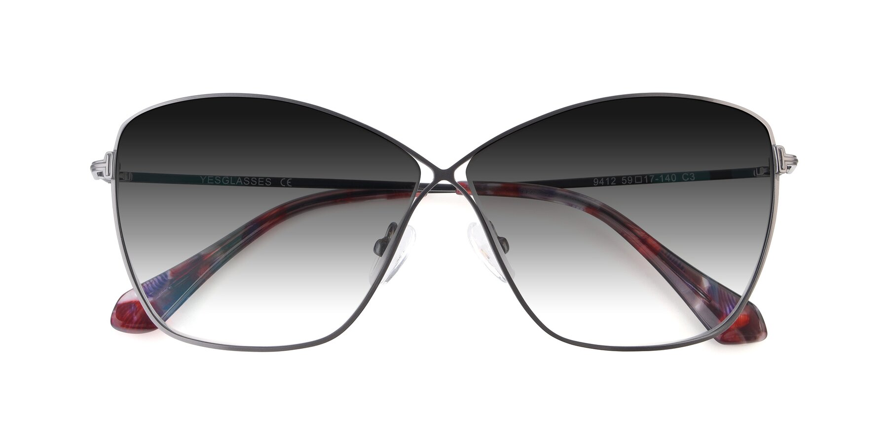 Folded Front of 9412 in Gunmetal with Gray Gradient Lenses